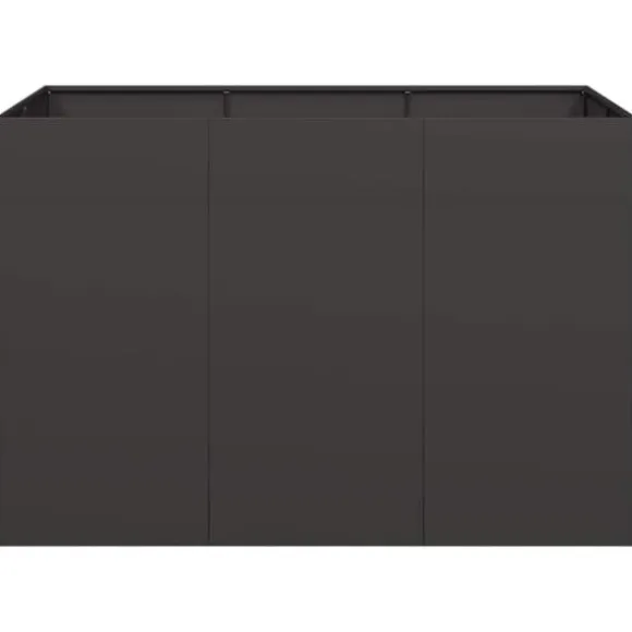 Elegant planteringskärl i kallvalsat stål | 120x80x80 cm | Färg: Svart