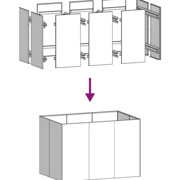 Elegant planteringskärl i kallvalsat stål | 120x80x80 cm | Färg: Svart