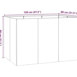 Elegant planteringskärl i kallvalsat stål | 120x80x80 cm | Färg: Svart