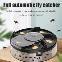 Elektrisk automatisk roterande flugfälla Uppladdningsbar Kraftfull hushållsflugfälla för familjer inomhusbruk