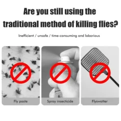 Elektrisk automatisk roterande flugfälla Uppladdningsbar Kraftfull hushållsflugfälla för familjer inomhusbruk