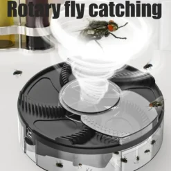 Elektrisk automatisk roterande flugfälla Uppladdningsbar Kraftfull hushållsflugfälla för familjer inomhusbruk