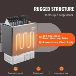 Elektrisk Bastuvärmare 8KW, Digital Controller, för hemmaspa 8-12 m³