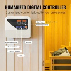 Elektrisk Bastuvärmare 8KW, Digital Controller, för hemmaspa 8-12 m³