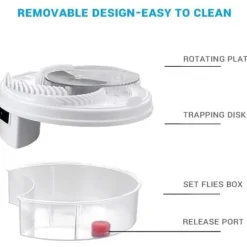 Elektrisk flugfälla för insekter, insektsavvisande, skadedjursavvisande, roterande, icke-giftig med fångst av A188