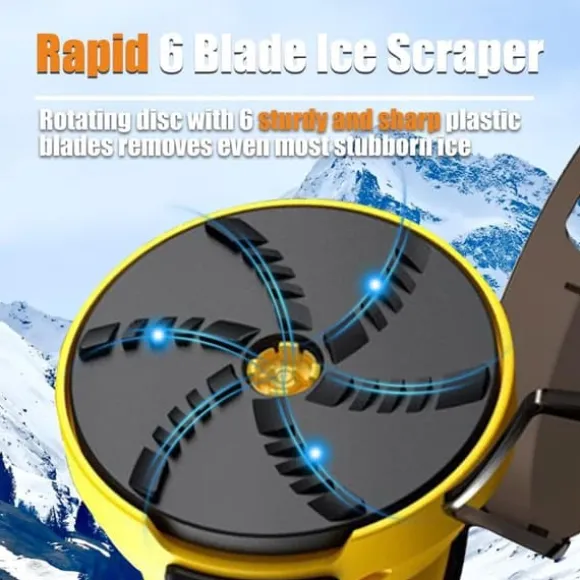 Elektrisk Isskrapa, Snöborste för Bil, Skonsam för Lack, Vintertillbehör för Bilen, Snöröjning och Avisning, Uppladdningsbar, Perfekt för Vindruta