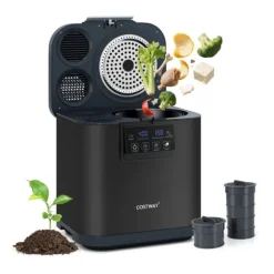 Elektrisk kompostbehållare, 33,5x26x34 cm, Svart