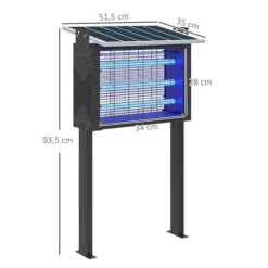Elektrisk mygg- och insektsdödare - UV-lampa - 25 W LED - För utomhusbruk - Lila ljus - Svart