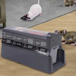 Elektrisk råttfälla - Elektronisk mus- och råttfälla - 220V 60Hz - Elchock 7000V - Adapter 6V/1A - Plast - Svart