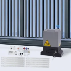 Elektrisk skjutgrindsöppnare - 550 W Motor - 1200 kg Kapacitet - Fjärrkontroll - För Tunga Skjutgrindar - CE-certifierad - Mörkgrå