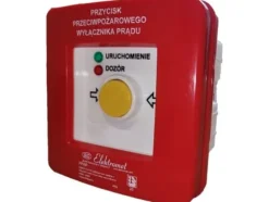 Elektromet Brand tryckknapp p/t 2gång 12A R-Z självverkande röd/grön LED 230V AC/230V AC PPWPp-1s A/4 904550