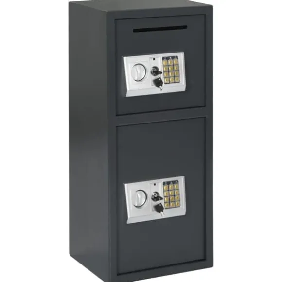 Elektroniskt Digitalt Valv Mörkgrå 35x31x80 cm Stål