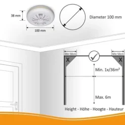 ELRO Connects FH3801R - Trådlös värmedetektor - Kökslarm - Europeisk standard BS5446-2: 2003