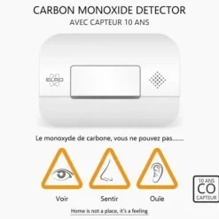 ELRO FF1840 Brandskyddssats - 2x rökdetektorer med magnetfäste - 5 batterier - & kolmonoxiddetektor