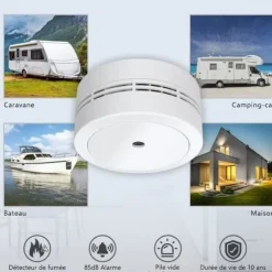 ELRO FS7810 kompakt rökdetektor - 10 års batteri - Europeisk standard EN14604 - 2 st Vit