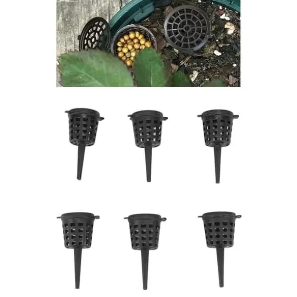 En bonsaigödselkorg med lock, 100 st plastgödselkorg med nät för blommor, bärbar gödsellåda för krukväxter, orkidéer och bonsai