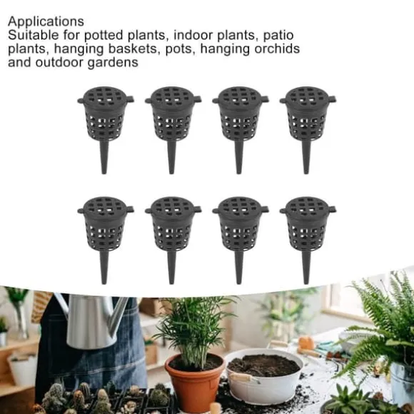 En bonsaigödselkorg med lock, 100 st plastgödselkorg med nät för blommor, bärbar gödsellåda för krukväxter, orkidéer och bonsai