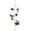 [en.casa]® Teleskopisk växtställ-110-305 cm-pulverlackerad metall-vit