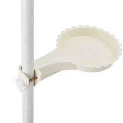 [en.casa]® Teleskopisk växtställ-110-305 cm-pulverlackerad metall-vit