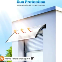 Entrétak - Dörrtak Markis - PVC - Regnskydd för Husdörr - Utomhus - Genomskinlig Klar