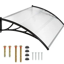 Entrétak - Dörrtak Markis - PVC - Regnskydd för Husdörr - Utomhus - Genomskinlig Klar