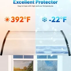 Entrétak - Dörrtak Markis - PVC - Regnskydd för Husdörr - Utomhus - Genomskinlig Klar