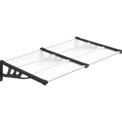 Entrétak svart och transparent 152,5x90 cm polykarbonat