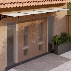 Entrétak svart och transparent 396x90 cm polykarbonat