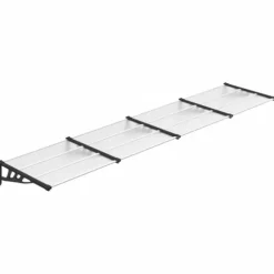 Entrétak svart och transparent 396x90 cm polykarbonat