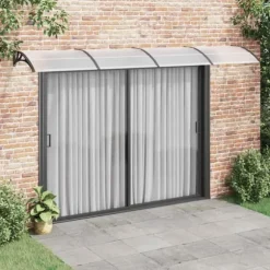 Entrétak svart och transparent 400x75 cm polykarbonat