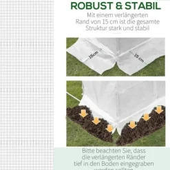 Ersättningsfolie 600x300x200 cm, frontdörr & 12 fönster, rivtålig UV-PE – växthustunnel, vit