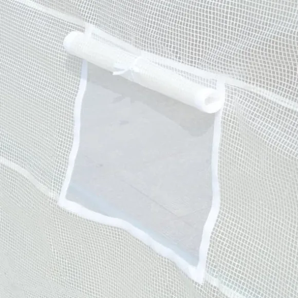 Ersättningsfolie 600x300x200 cm, frontdörr & 12 fönster, rivtålig UV-PE – växthustunnel, vit