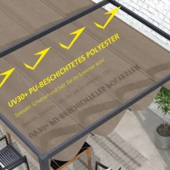 Ersättningstak för 2,85 x 2 m pergola, vattenavvisande infällbar vågkapell med regndräneringshål, UV-skydd 30+, vintertätt skuggskydd för trädgård, ba | CDON