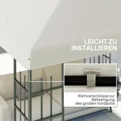 Ersättningstak till paviljong 3x3 m, vattentätt, oxford 370 g/m², ljusgrå