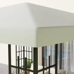 Ersättningstak till paviljong 3x3 m, vattentätt, oxford 370 g/m², ljusgrå