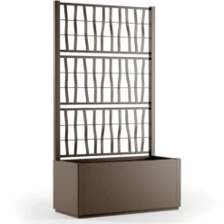 Ethica rektangulär blomlåda 80 cm med taupe spaljé