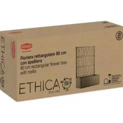 Ethica rektangulär blomlåda 80 cm med taupe spaljé