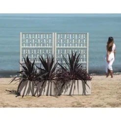 Ethica rektangulär blomlåda 80 cm med kritspaljé