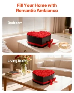 Evighetsrosor - Hjärtformad Rosbox - Konserverade Rosor 100 St - Lång Hållbarhet - Underhållsfri - Röd