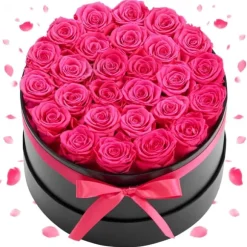 Evighetsrosor - Rosor i låda - 27 st - Konserverade rosor - Gåva för födelsedag/jubileum/Alla hjärtans dag - Rosröd