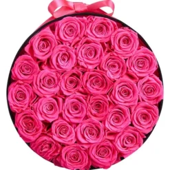 Evighetsrosor - Rosor i låda - 27 st - Konserverade rosor - Gåva för födelsedag/jubileum/Alla hjärtans dag - Rosröd