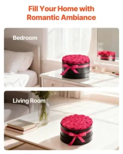 Evighetsrosor - Rosor i låda - 27 st - Konserverade rosor - Gåva för födelsedag/jubileum/Alla hjärtans dag - Rosröd