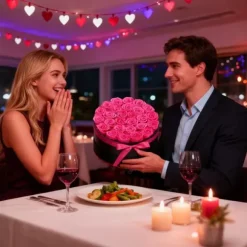 Evighetsrosor - Rosor i låda - 27 st - Konserverade rosor - Gåva för födelsedag/jubileum/Alla hjärtans dag - Rosröd