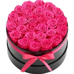 Evighetsrosor - Rosor i låda - 27 st - Konserverade rosor - Gåva för födelsedag/jubileum/Alla hjärtans dag - Rosröd