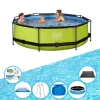 EXIT Simbassäng Lime - Ram Pool ø300x76cm - Plus tillbehör