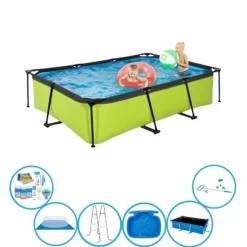 EXIT Simbassäng Lime - Rampool 300x200x65 cm - Pool Super Set