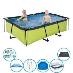 EXIT Simbassäng Lime - 220x150x60 cm - Rampool - Inklusive tillbehör