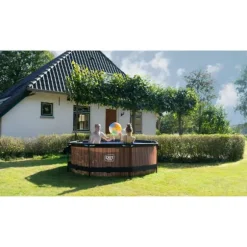 EXIT Wood pool ø244x76cm med filterpump - brun
