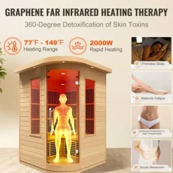 Far Infrared Bastu 2 Personer Hemma Spa, 1850W, Effektiv Värme, Modern Design