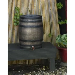 Fatformad vattenuppsamlare - NATURE - Rotationsgjuten PE - 50 liter - Tillbehör ingår